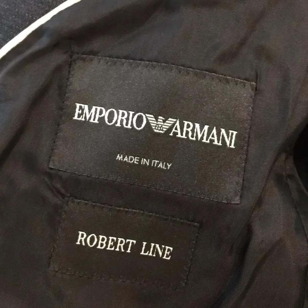 Emporio Armani Robert Line Slim Cotton Silk Peak Double Breasted 38R - Picture 2 of 7